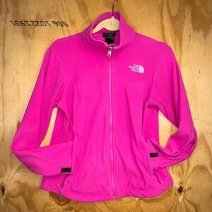 The North Face Fleece Jacket Womens Small Petite Pink Full Zip Lightweight